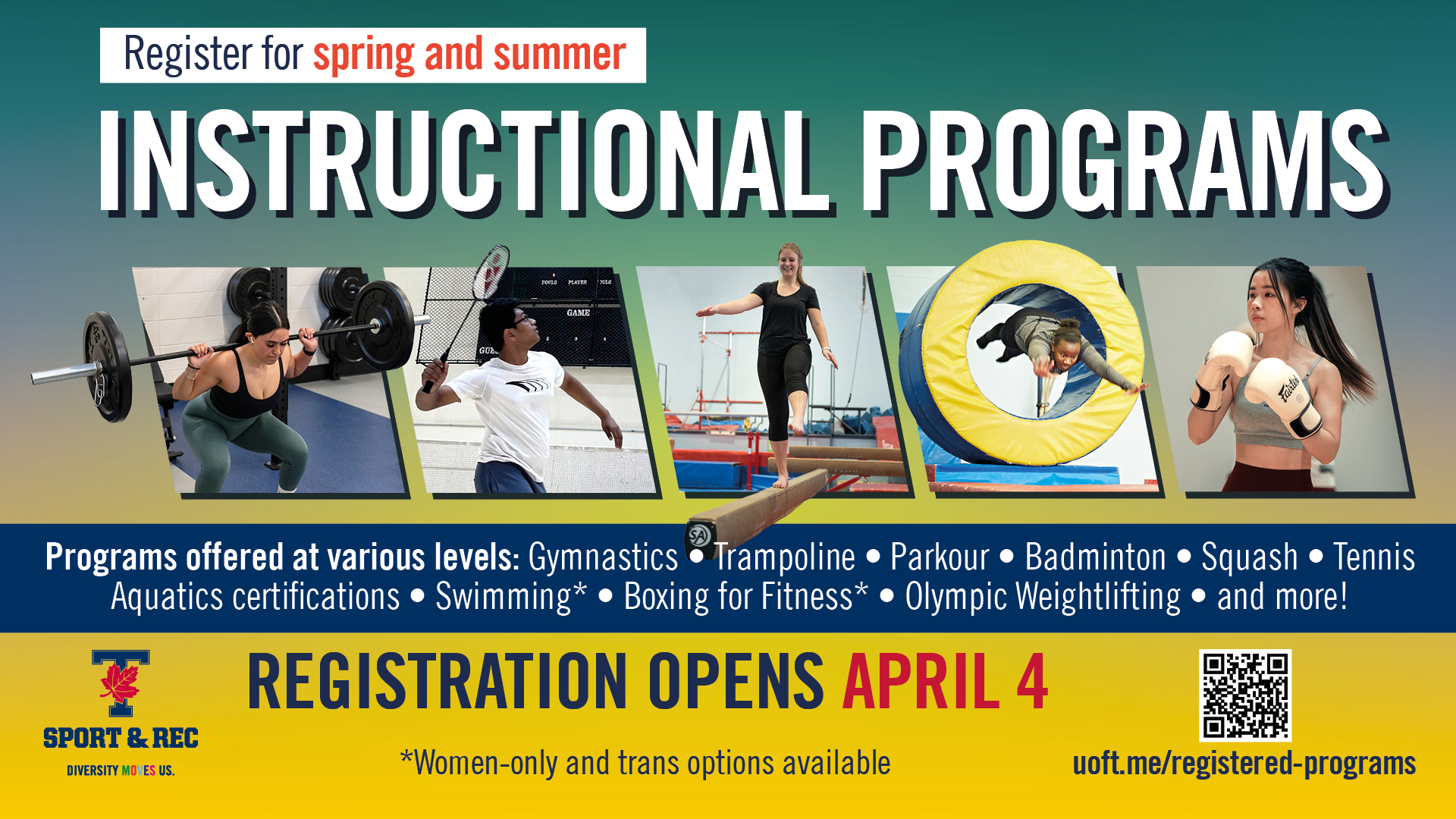 Register for Spring Instructional Programs