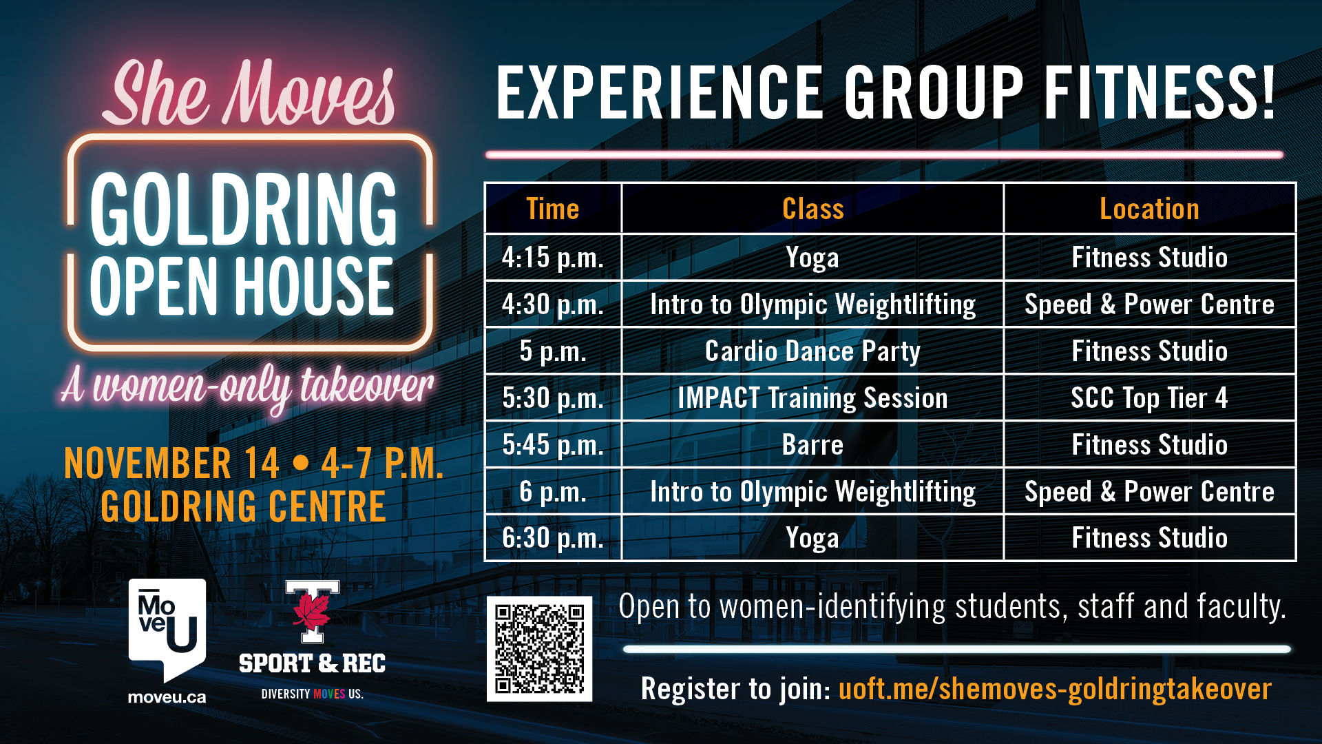 Group Fitness Event Schedule