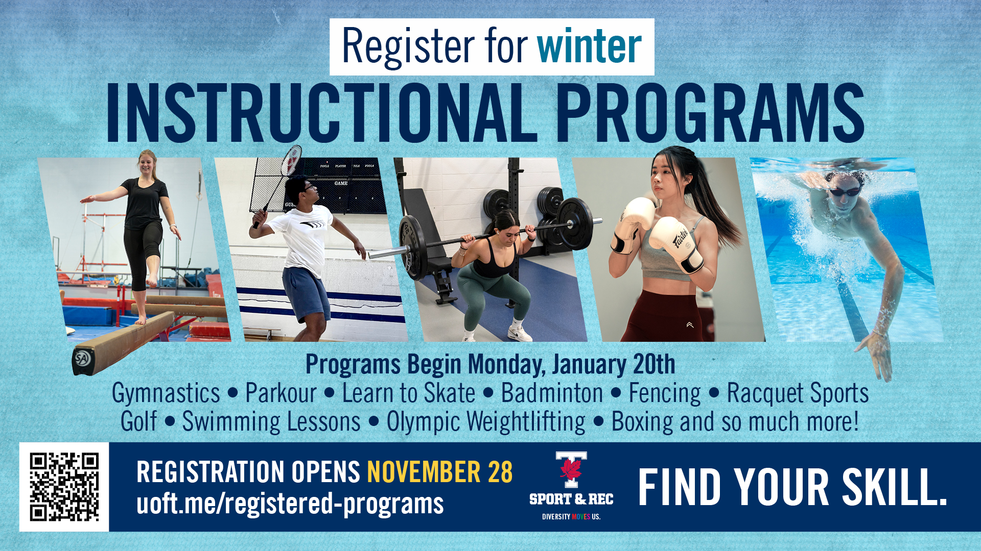 Learn more about and register for Instructional Programs