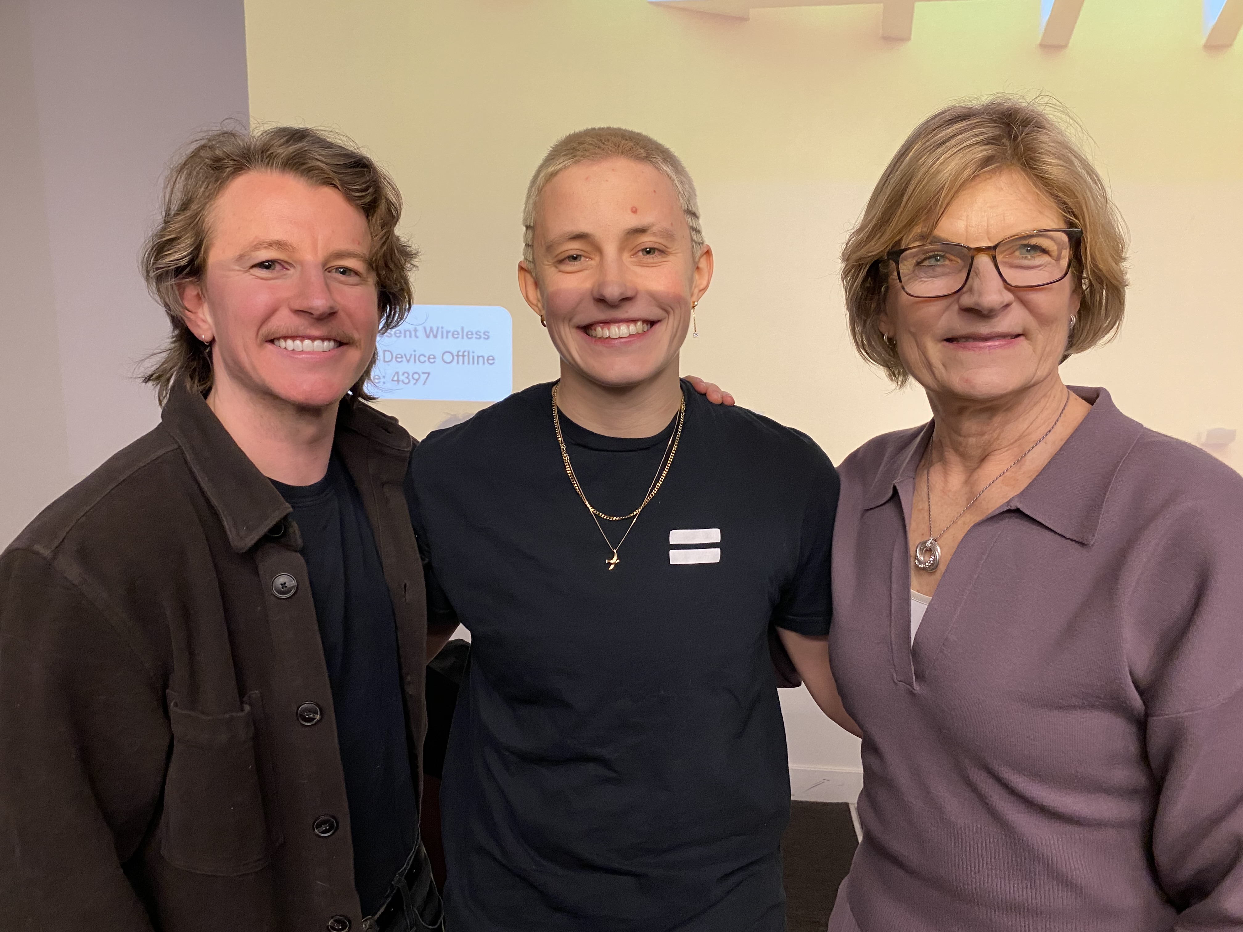 Harrison Browne, Carly "CJ" Jackson and Gretchen Kerr at the film screening of Pink Light