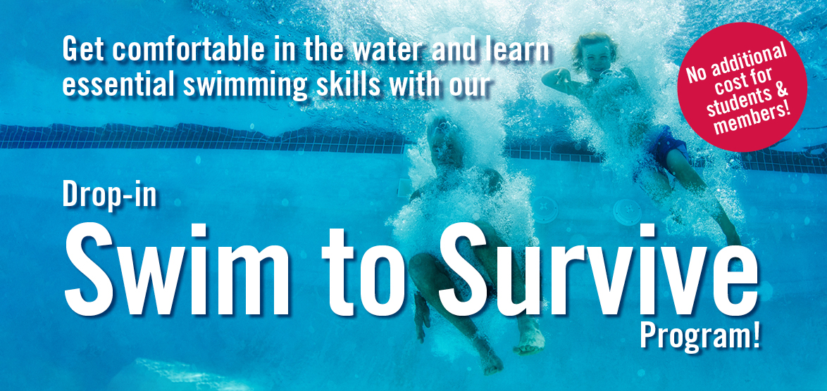 swim to survive class participants jump into the pool underwater view