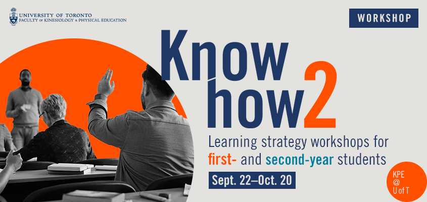 graphic promoting Know How 2 first- and second-year workshops