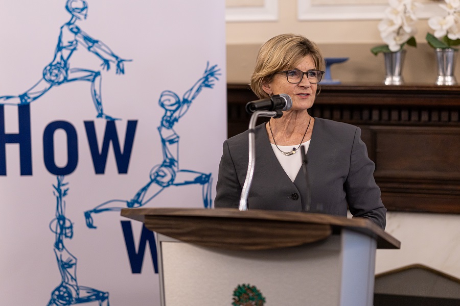 dean gretchen kerr at 2025 fall graduation reception