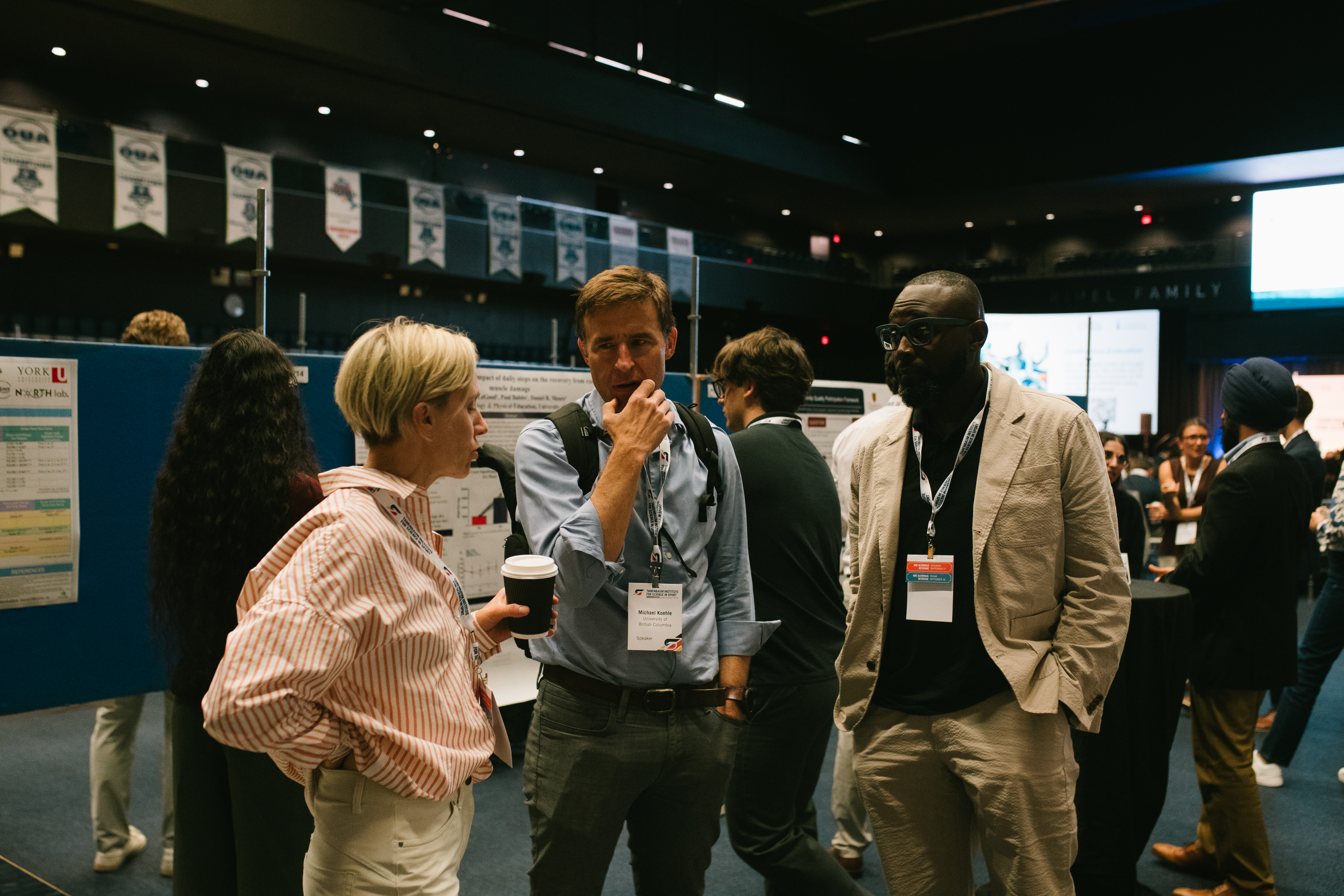 Conference participants taking a break