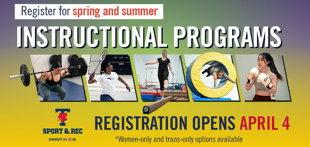 Composite image of five instructional programs open to spring and summer registration on April 4