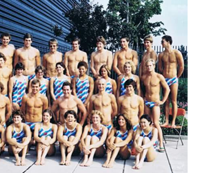 Debbie Armstead with the Olympic Swimming Team