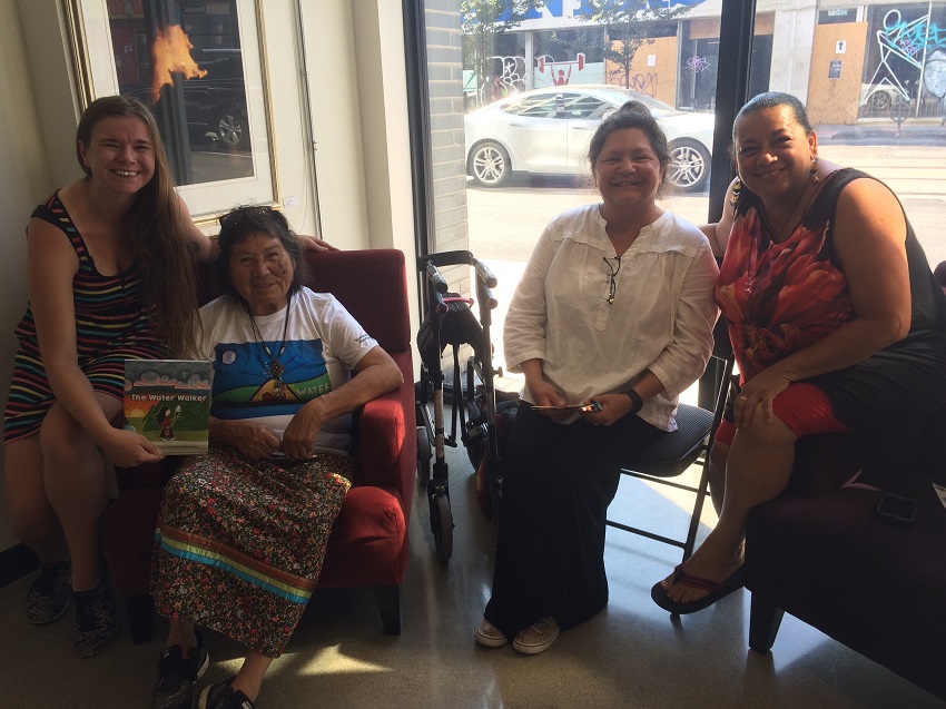 Stephanie Woodworth at the book launch for The Water Walker with author and illustrator Joanne, Grandmother Josephine and Grandmother Kim Weatley