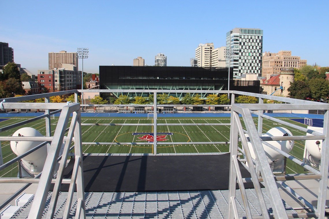 View from one of the spotter booths on the roof of the U of T's Varsity Centre