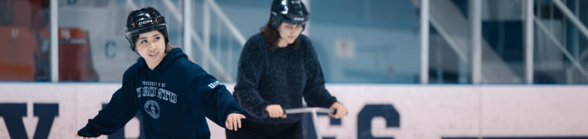 Girls skating inside the Varsity Centre