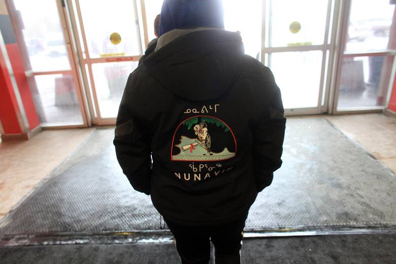 A member of the Nunavik Nordiks wears the team’s jacket at a tournament in Ottawa. 