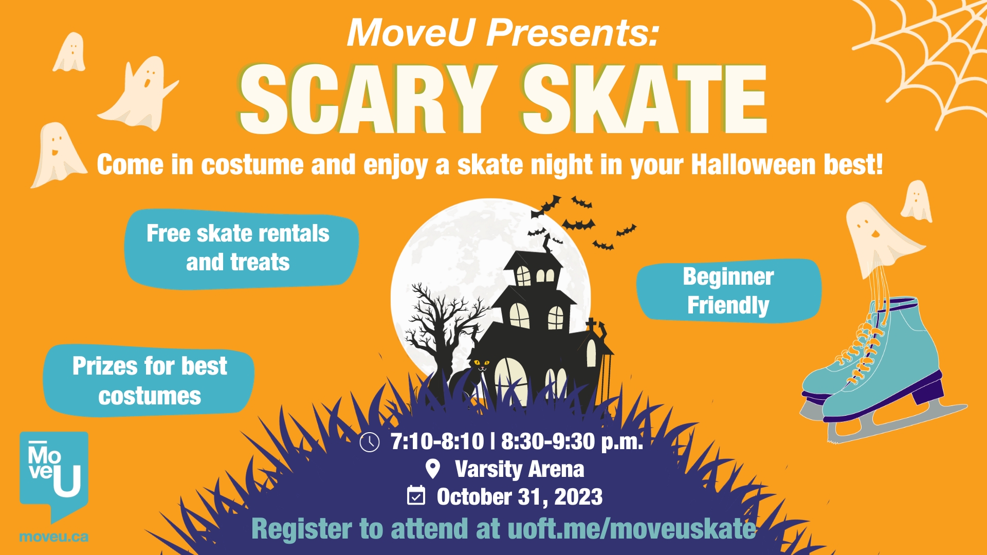 Scary Skate October 31, 2023 - Come in your costume and enjoy a halloween skate in your halloween best!