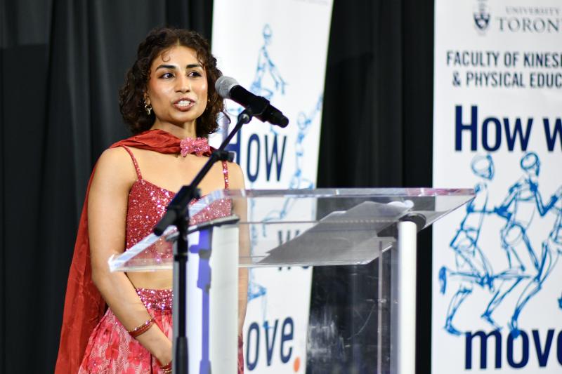 Nasya Sequeira speaks at KPE spring convocation