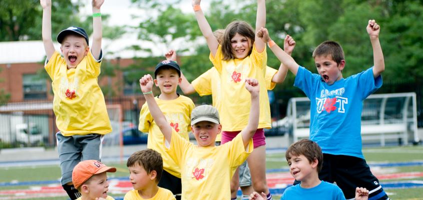 Kids cheering