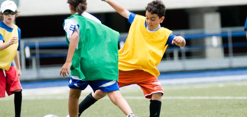 Kids playing soccer