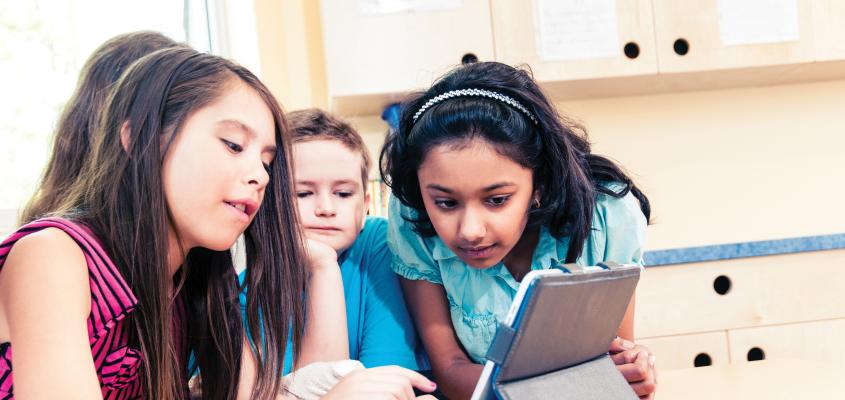 Kids working on an animation