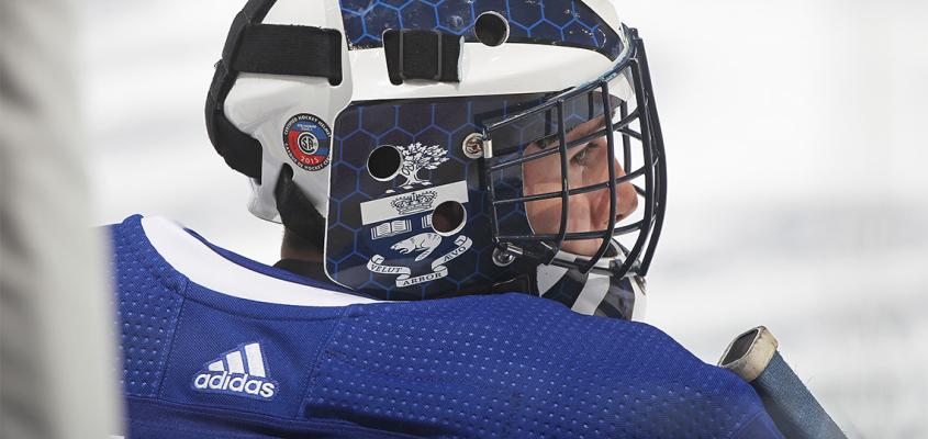 Alex Bishop serves as back-up goaltender for the Leafs