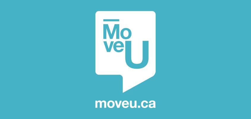 MoveU logo on blue background