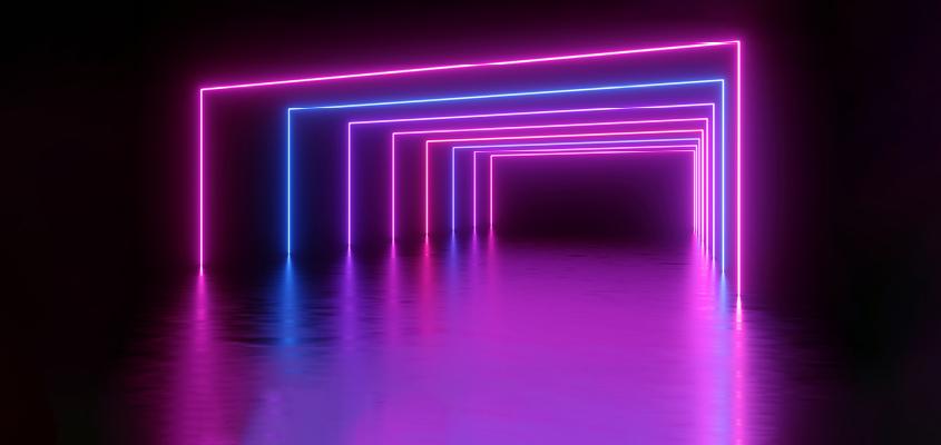 Image of glowing neon rectangles