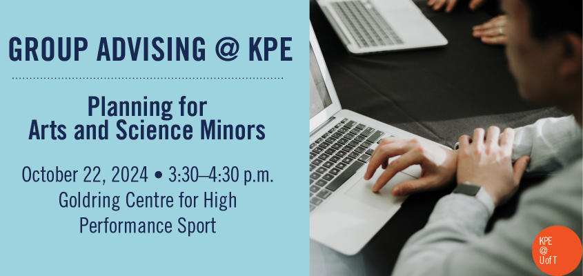 student at desk with laptop with event date and location, and text 'planning for arts & science minors'