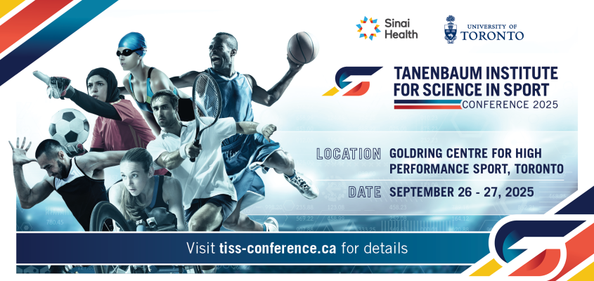 Promotional graphic with a collage of athletes that reads Tanenbaum Institute for Science in Sport Conference; Goldring Centre for High Performance Sport, Toronto; September 26–27, 2025