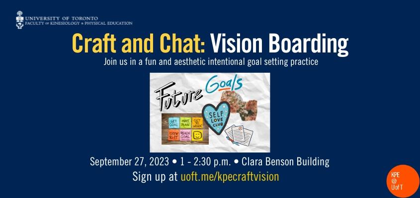 Join us in a fun and aesthetic intentional goal setting practice on September 27, 2023 from 1 - 2:30 p.m. in the Clara Benson Building