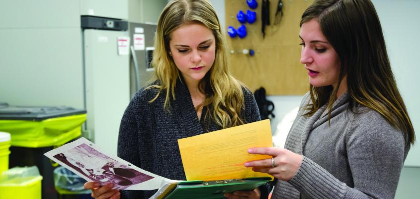 students researching